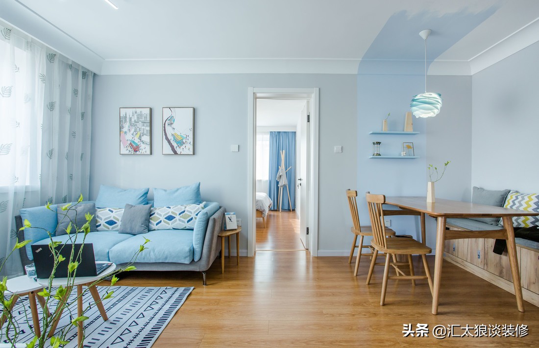 简单装修刷亮色乳胶漆效果案例,不吊顶不装射灯装修效果图