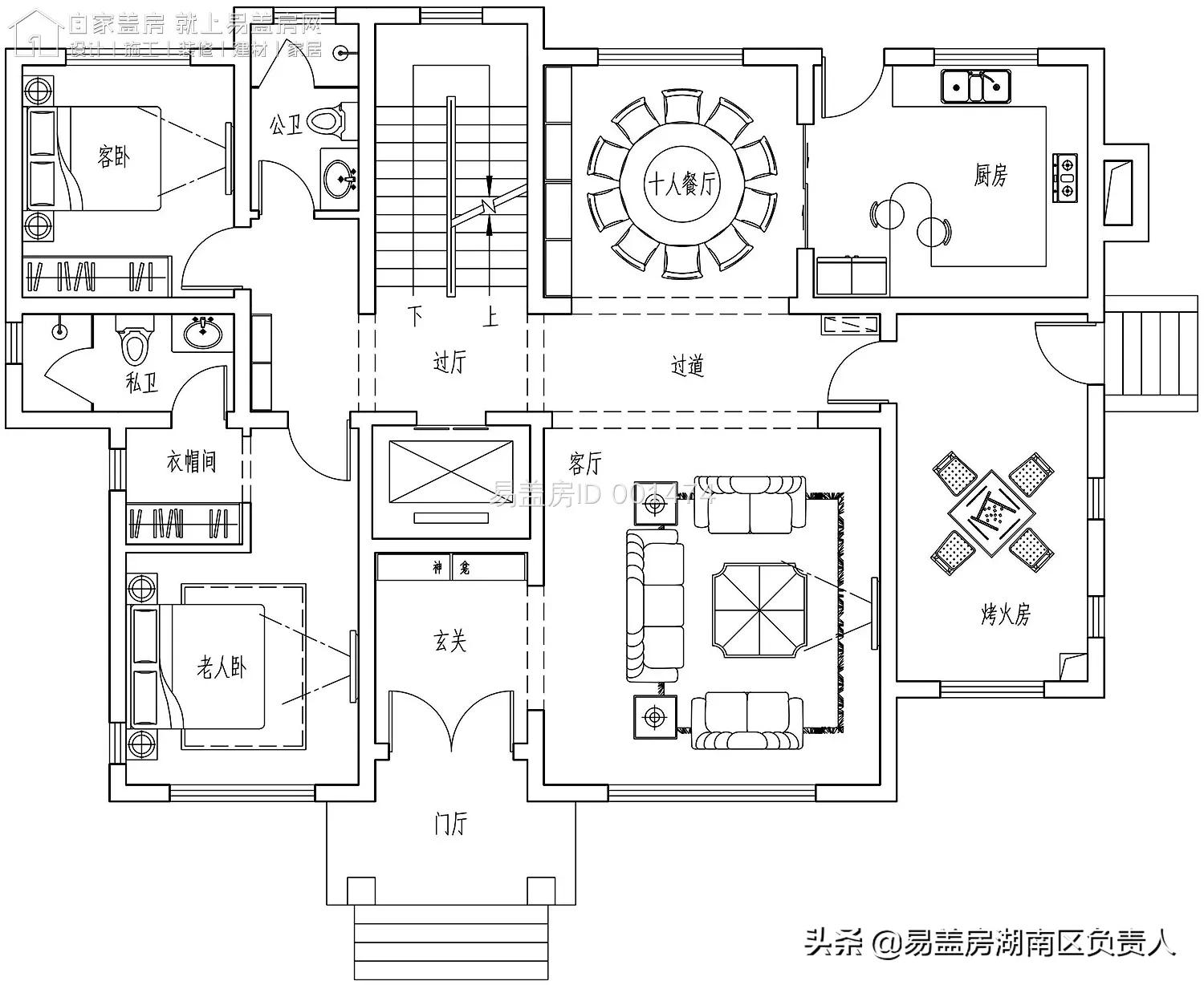 欧式挑高小别墅二层带车库,欧式风元素的二层平顶小别墅
