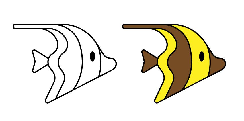 彩色的海底世界鱼简笔画图片大全,海底世界小鱼简笔画