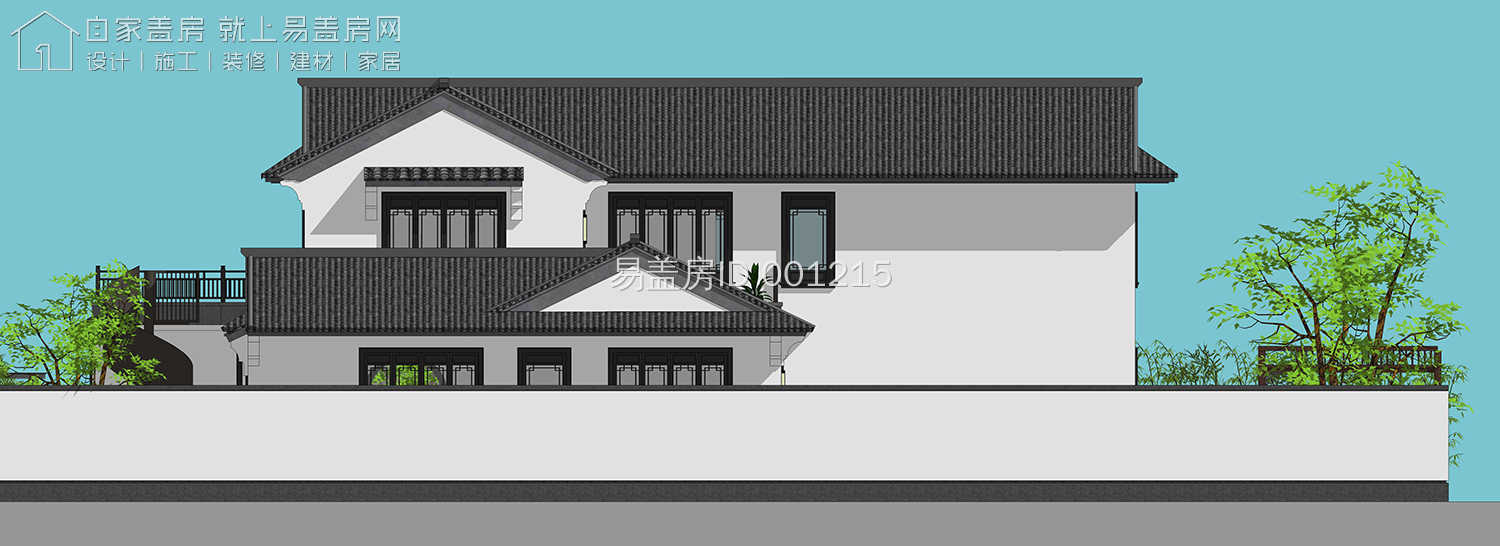 带地下室的二层农村小院别墅,简单大气带庭院的二层乡下房屋