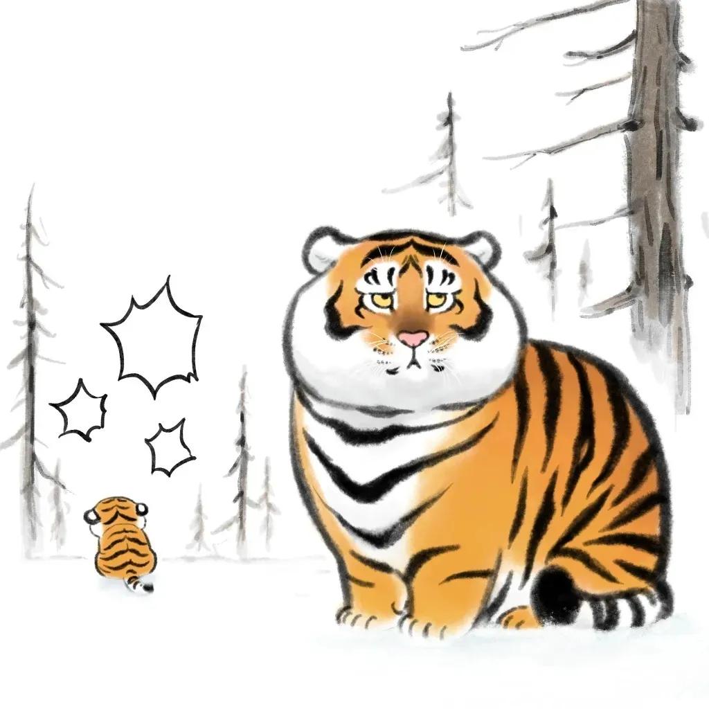 中二大叔画虎全集,中二大叔