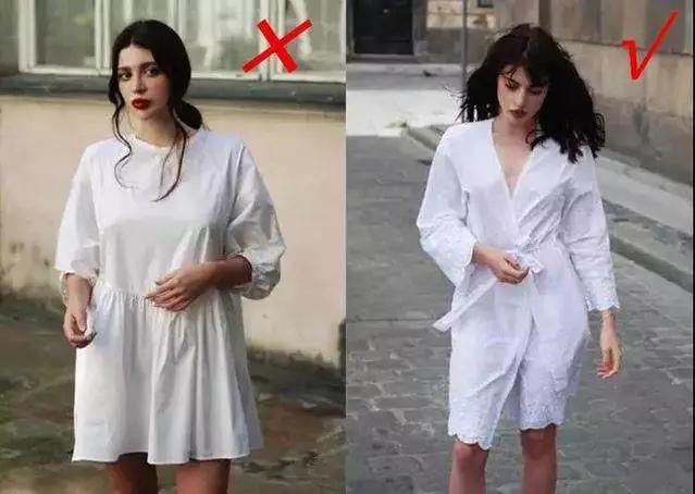 微胖女孩穿v领更显瘦吗,显腰线的白色v领长裙