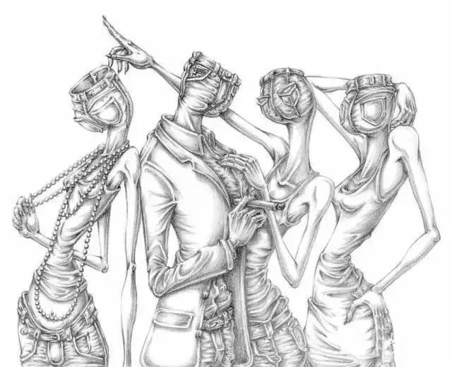 暗黑风格绘画人物素描,暗黑系插画100幅