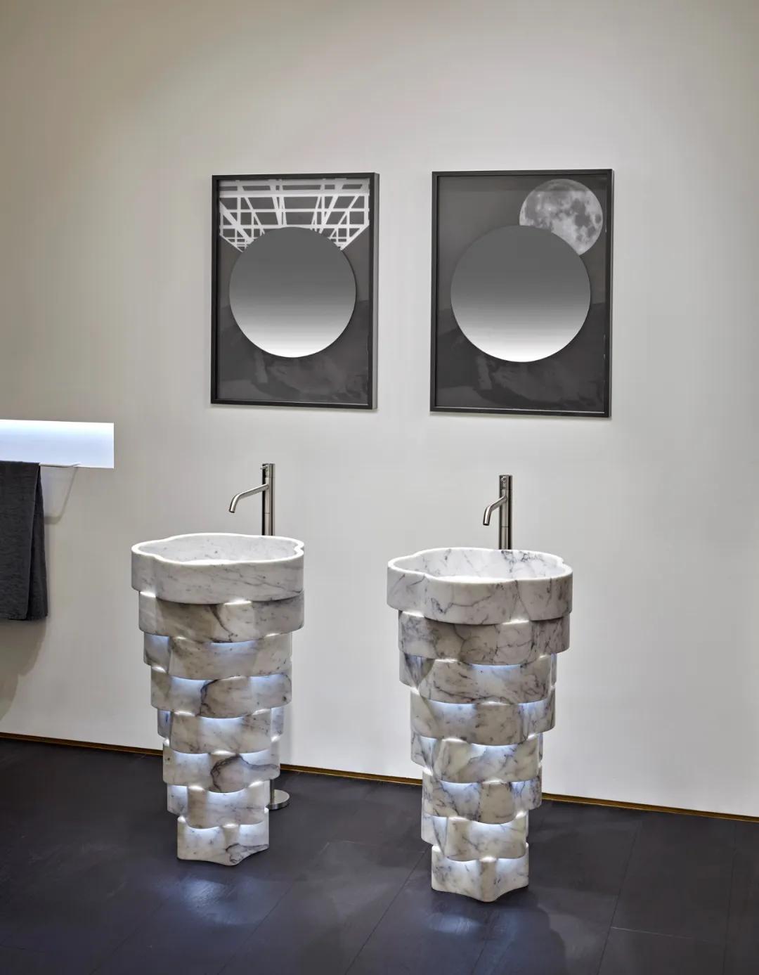 高颜值小型洗手池一体,100款超美的景观雕塑