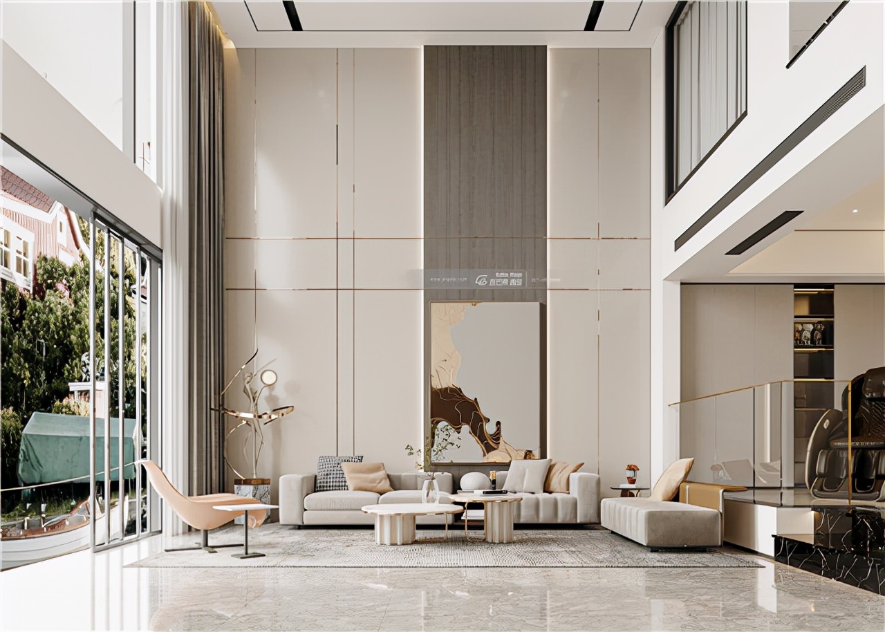 500平米高端轻奢装修,现代轻奢大宅风格效果图