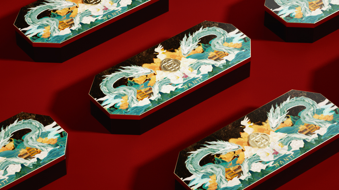 美妆品牌设计效果图,国潮美妆形象设计