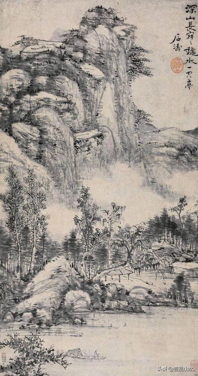 石涛山水画高清大全,石涛小写意山水画小品图片