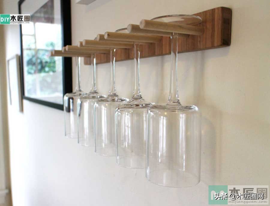 木工酒柜红酒杯倒挂,木工打的红酒杯倒挂架子详细尺寸