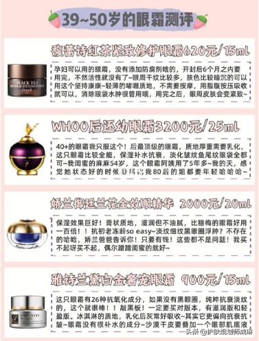 各年龄眼霜,不同年龄要怎么选眼霜