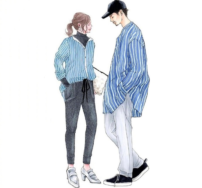 情侣装手绘款式图,好看简单的情侣装