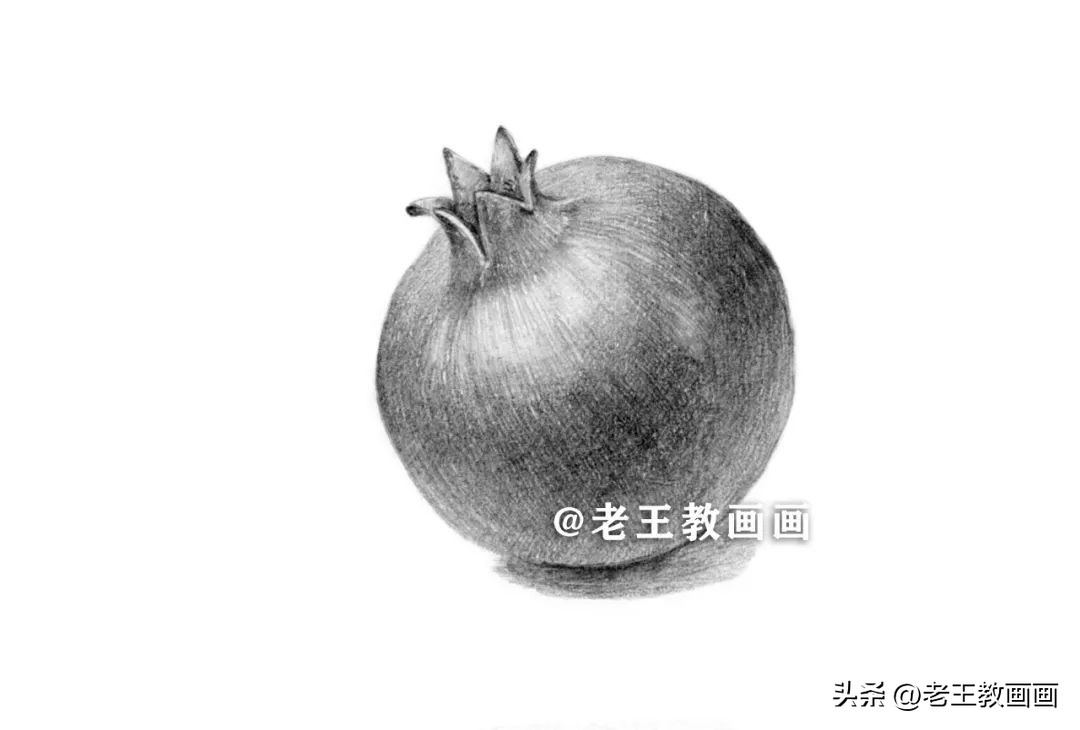 素描石榴的画法教程,怎么画一个完整的石榴素描画法