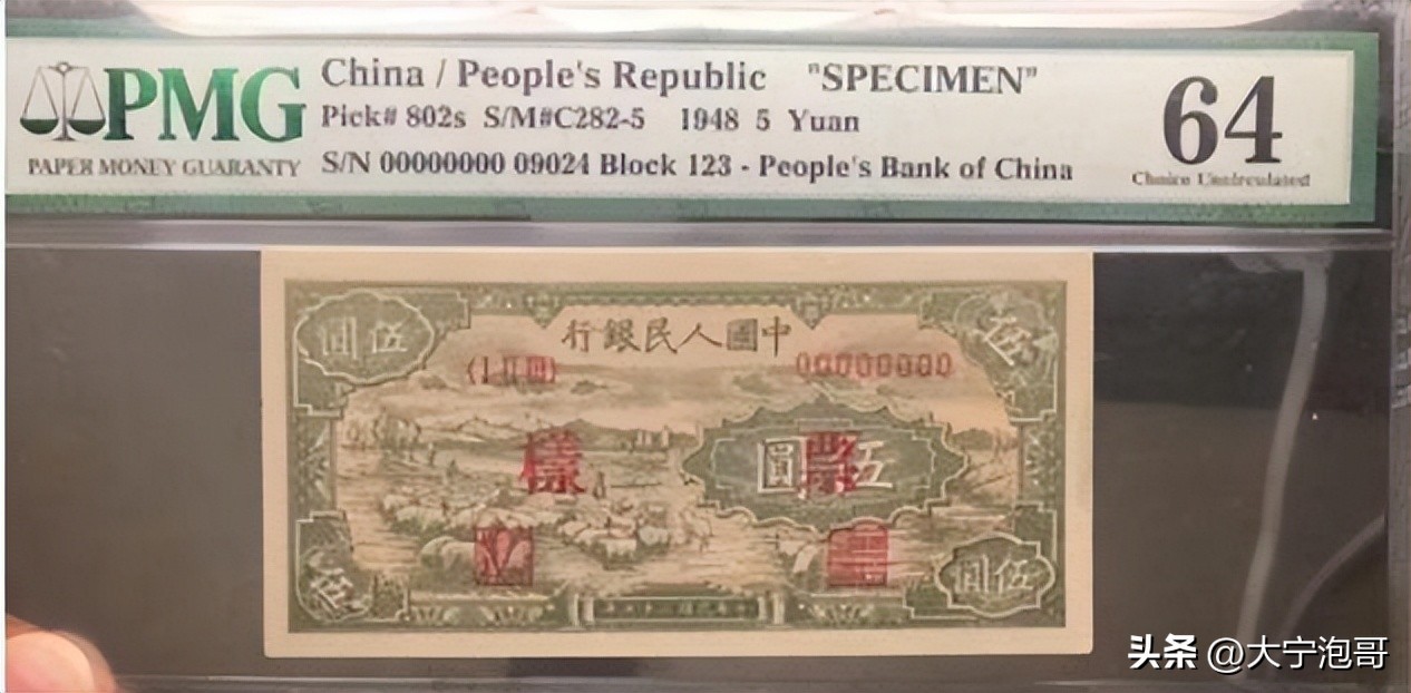 第二套人民币黄五元的暗记图示,第一套人民币五元暗记图案