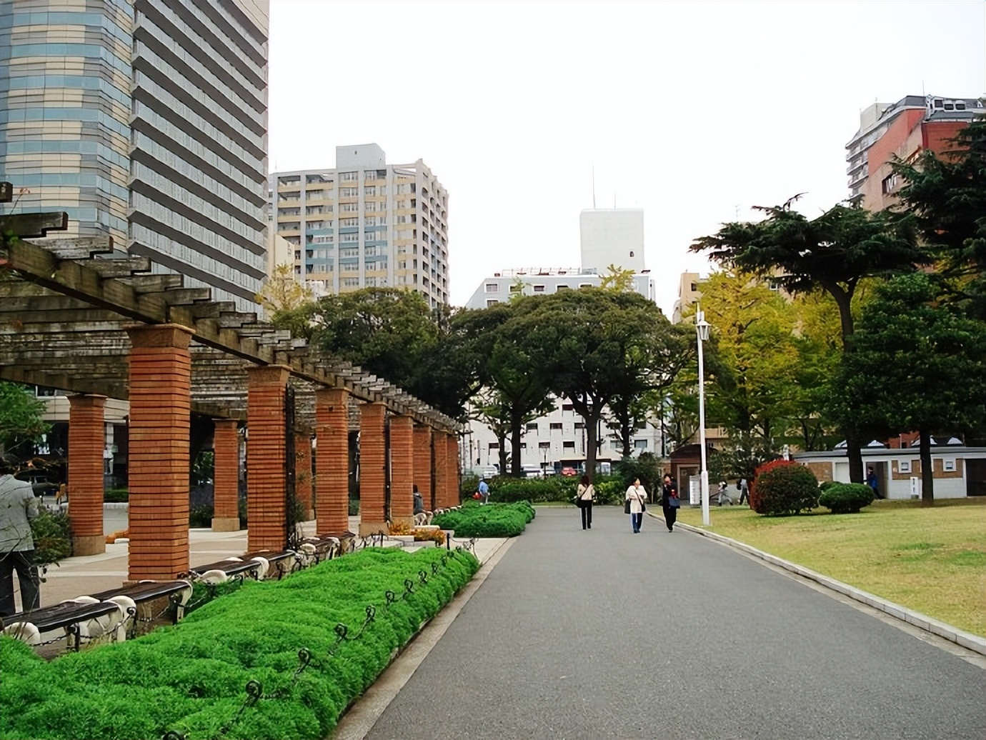 日本唐人街游玩,日本横滨山下公园风景