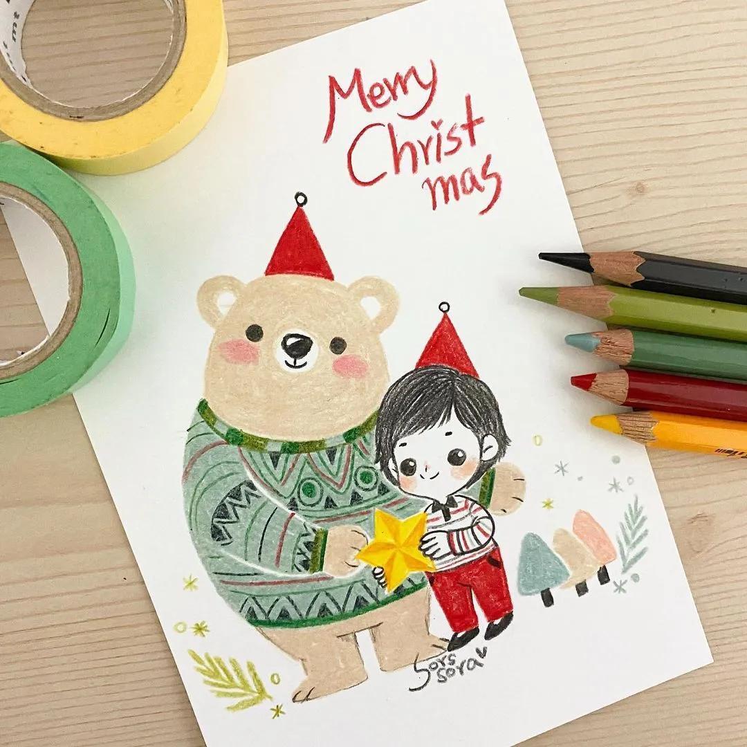 彩铅绘画7-15岁简笔画可爱又简单,可爱彩铅简笔画简单的少女