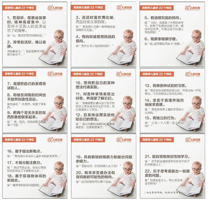 孩子的典型高智商的五大特征,高智商孩子的10种特点