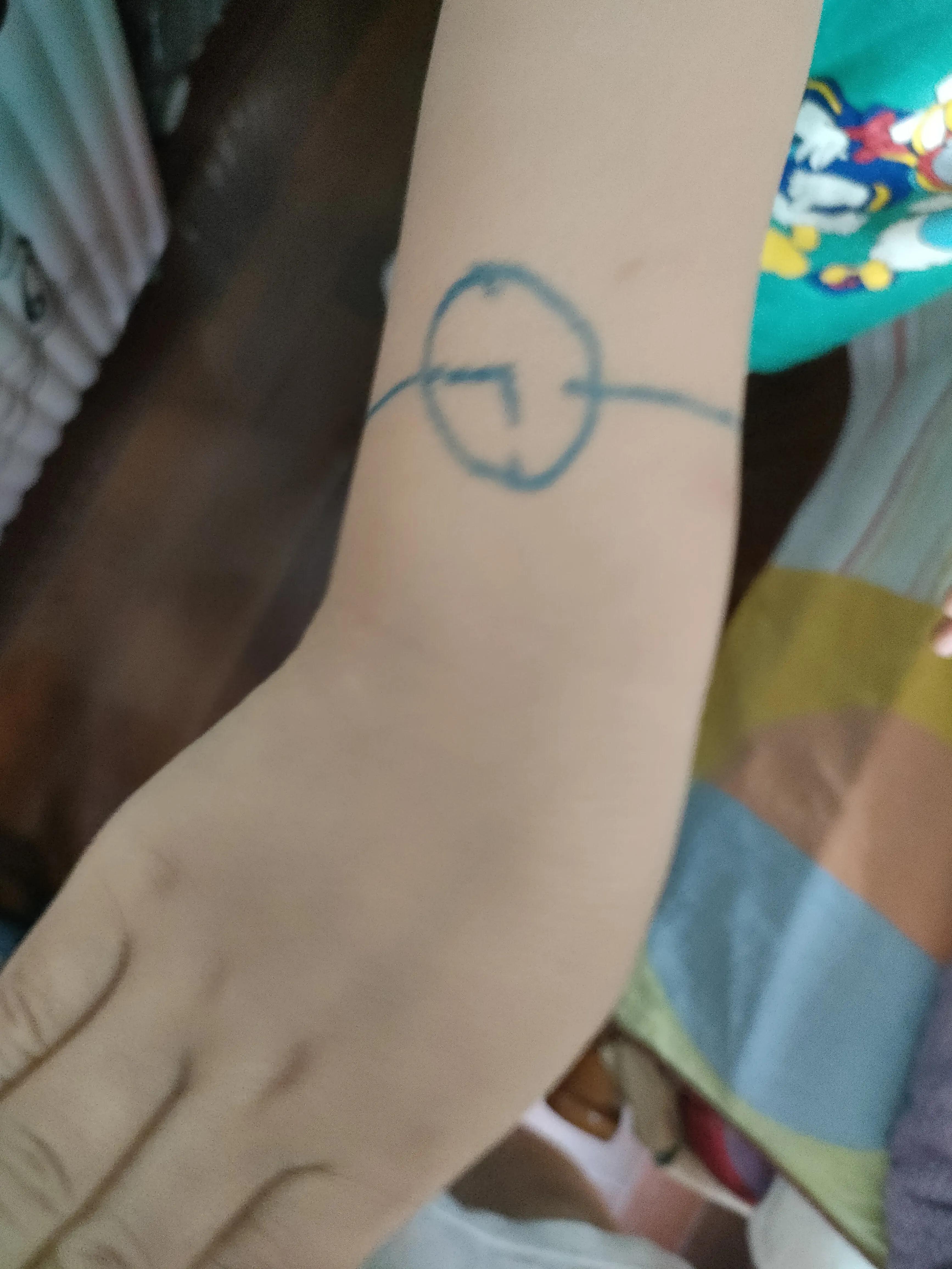 画手表手腕可爱,画在手腕上的手表