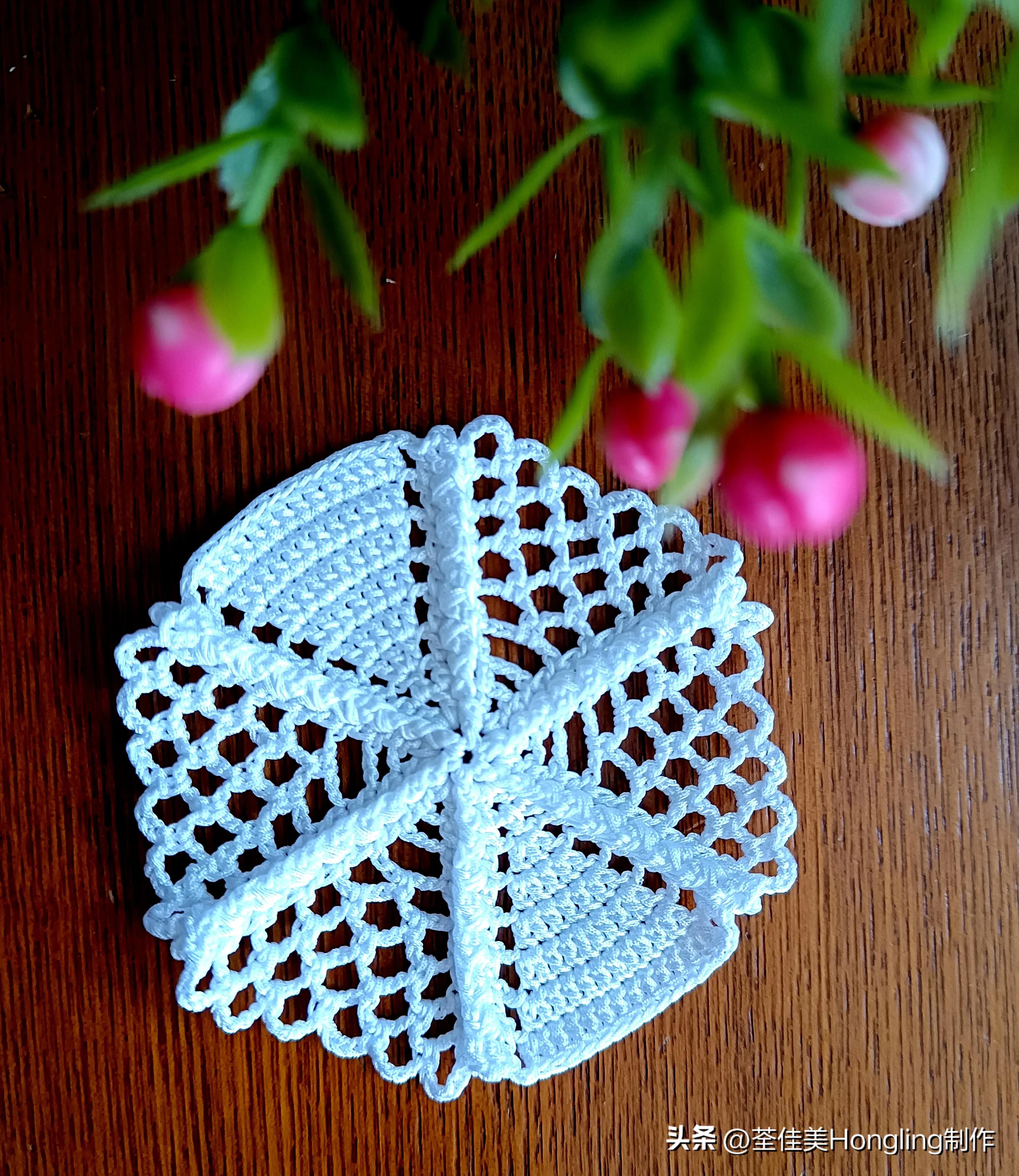 钩针钩织网格花样视频教程,钩针钩织菱形网格花样视频教程