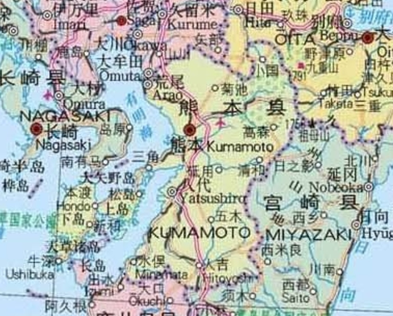 世界游玩地图大全,熊本县旅游线路