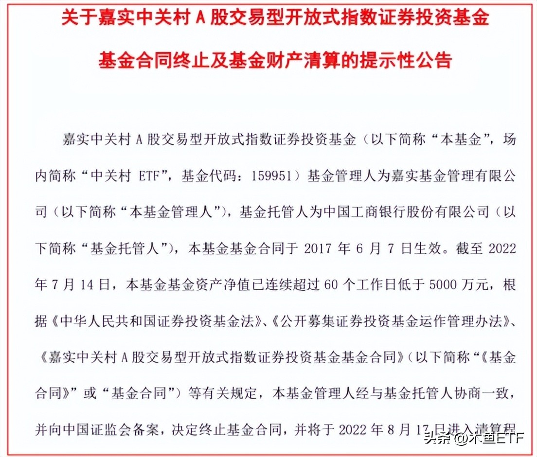 etf基金清盘会怎么样,etf基金在什么情况下会被清盘
