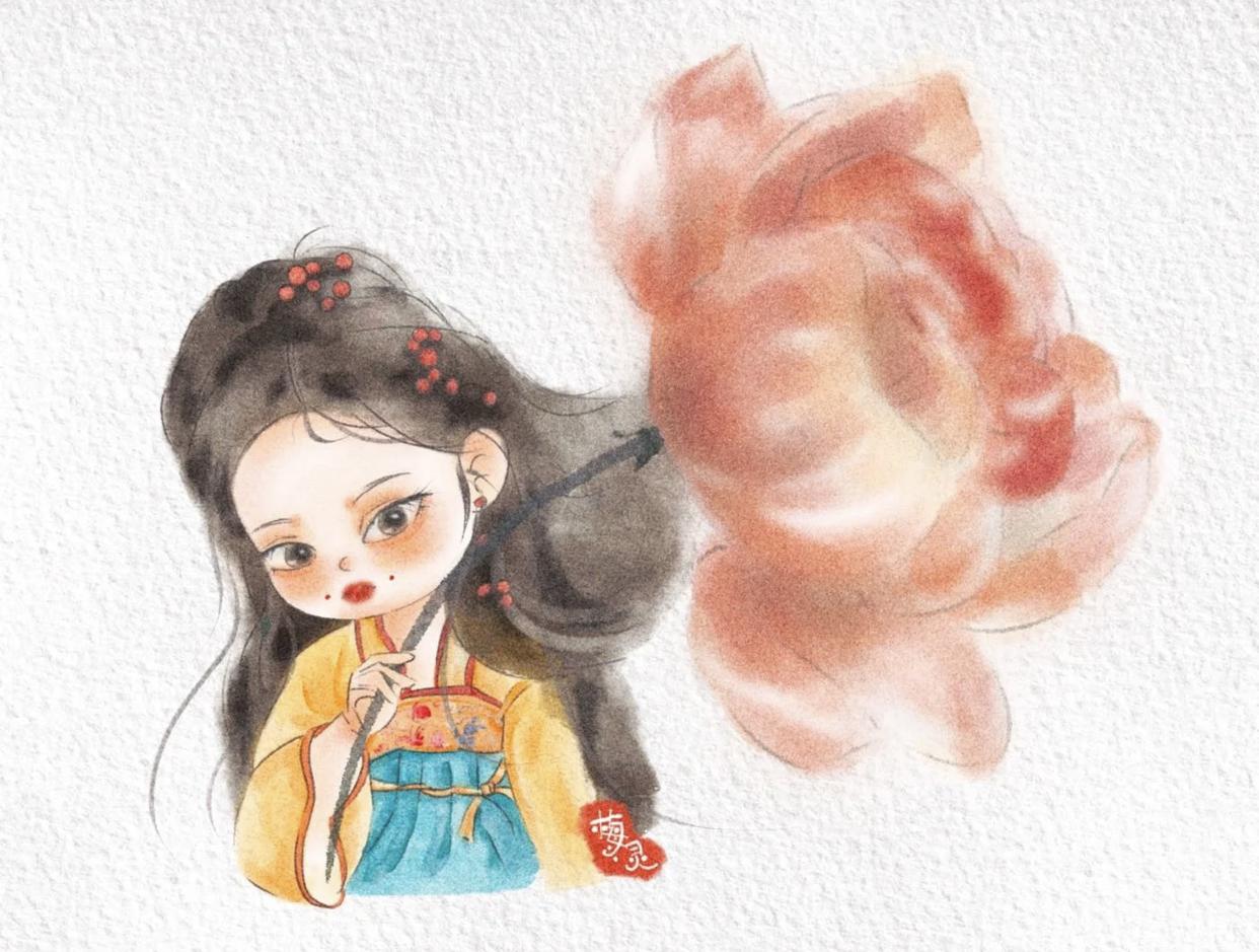 古风小插画q版萌可爱,可爱的古风人物插画