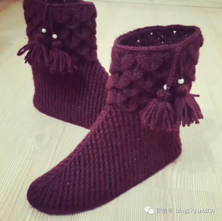 最简单的钩针编织鞋子,针织毛线鞋图案大全