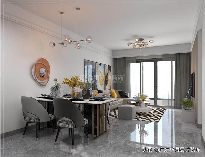 高级哑光奶咖色+暗橘色设计的小户型现代风平层，高级有质感