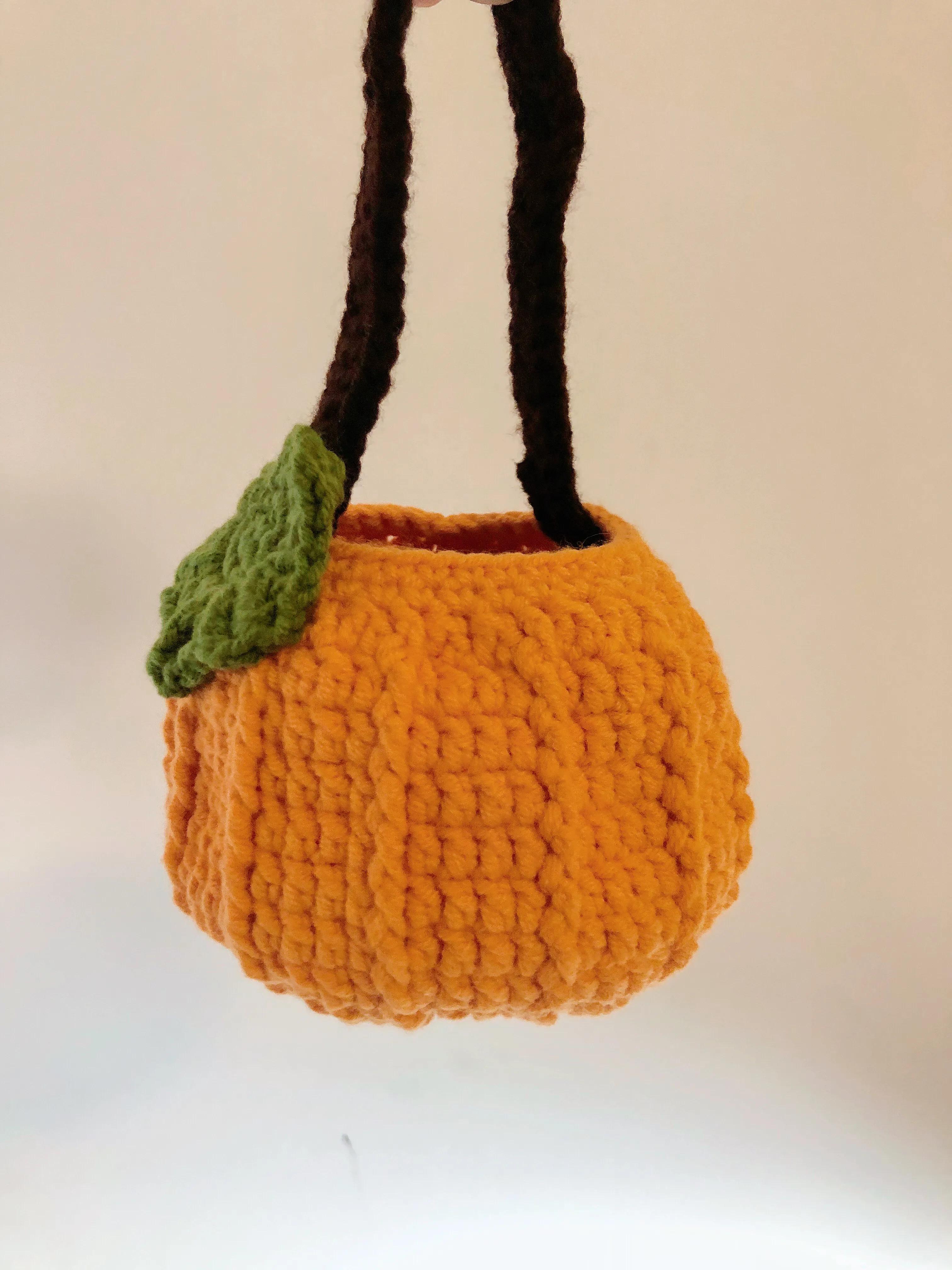 南瓜手提收纳包的视频教程,南瓜包包手把手教程