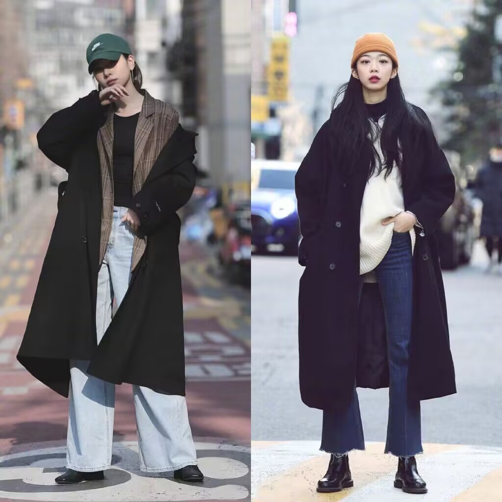 韩系高级感穿搭黑色,韩国黑色气质女穿搭