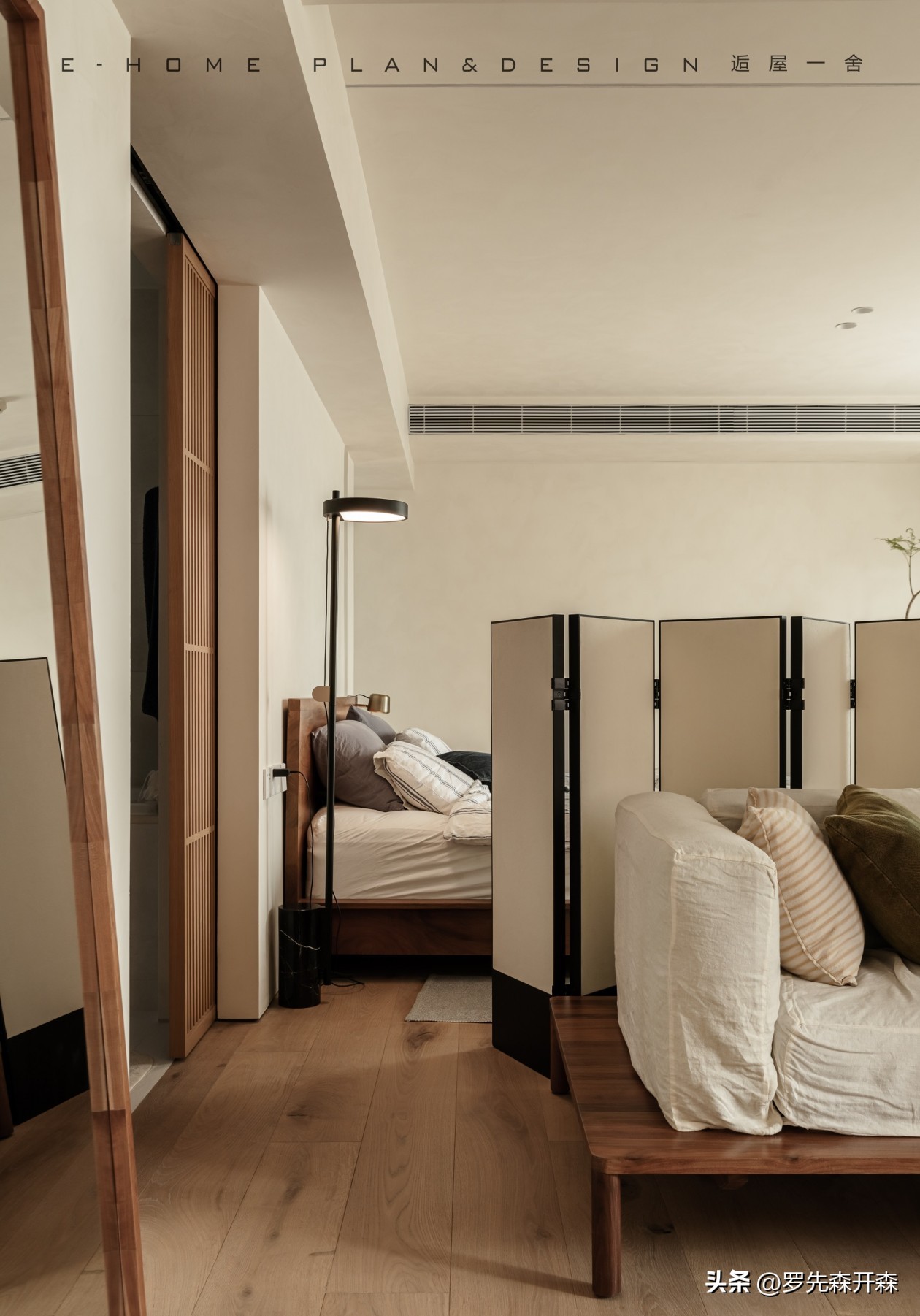 一人居简约卧室效果图,客厅装成卧室书房