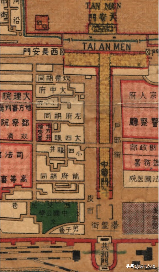 北京城俯瞰图的历史变化,看北京城全景的位置