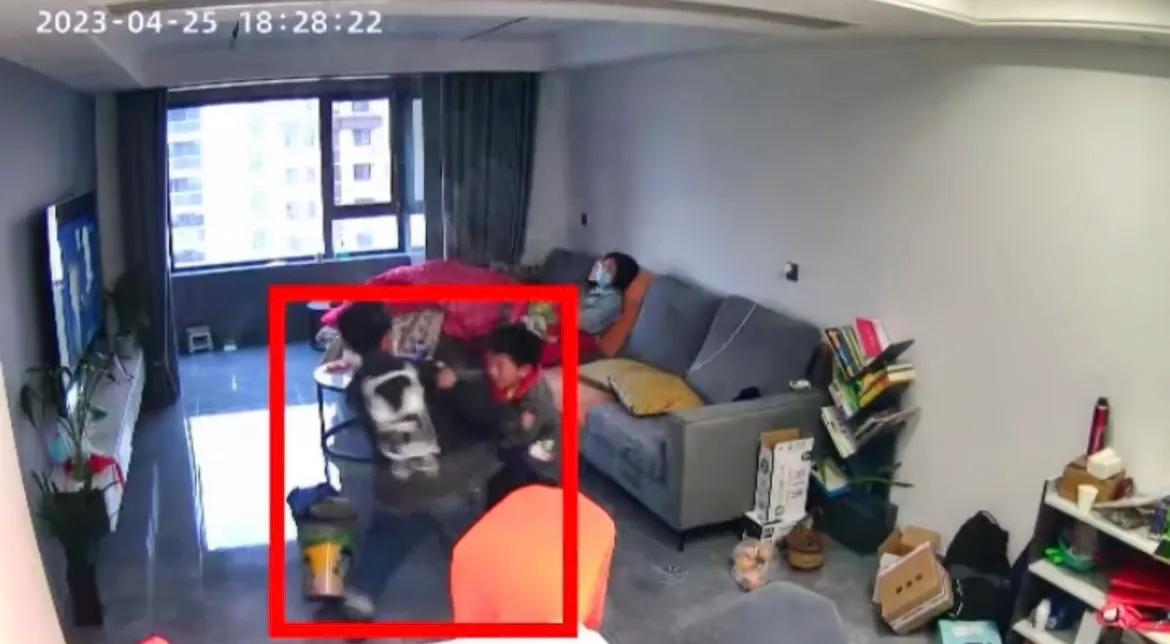 哥俩在客厅大打出手，父母淡定看电视，网友：家长在培养武林高手