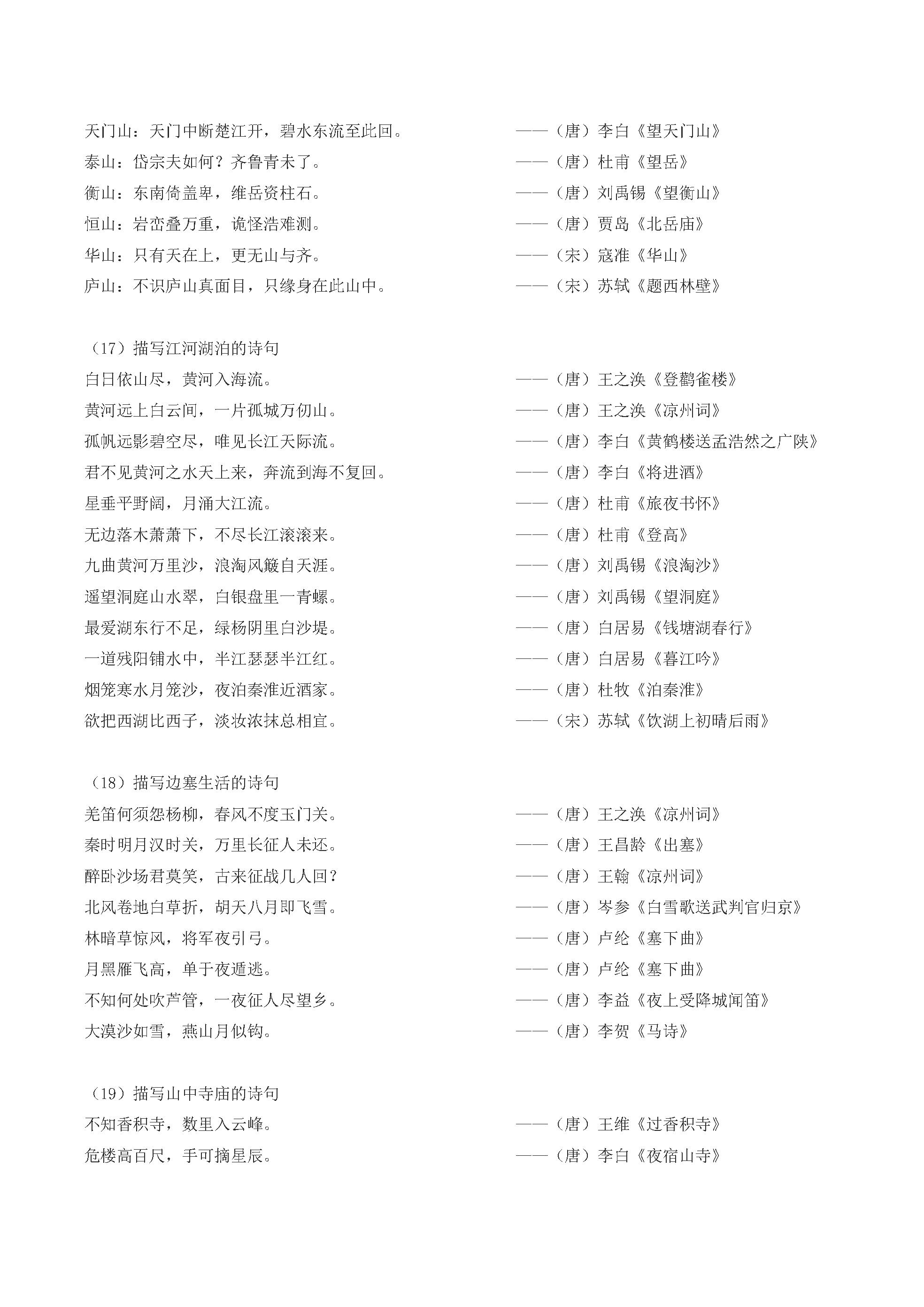 小学古诗词文学常识及赏析,文学常识和必背古诗小学