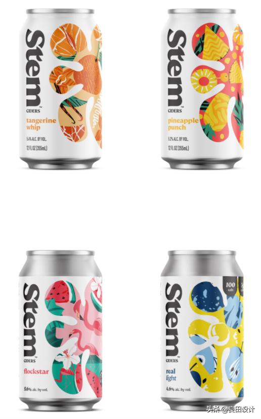 StemCiders苹果酒包装设计全面的品牌重新设计