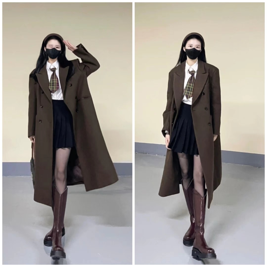 大衣搭长靴优雅阔太,大衣配长靴显矮