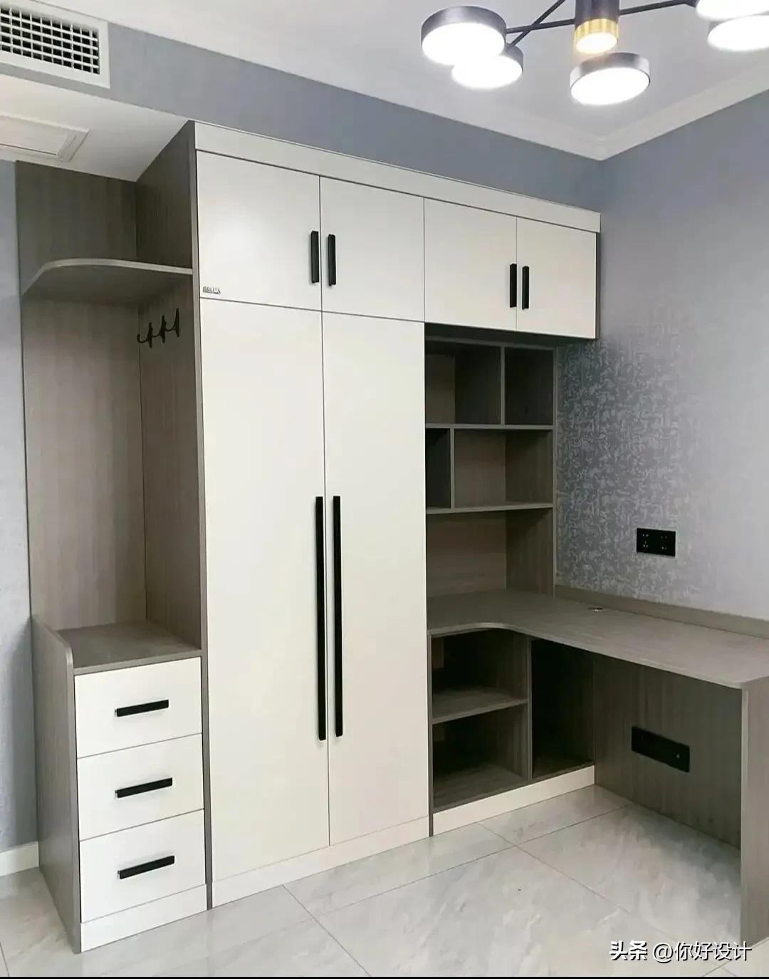 小孩房书桌衣柜一体,衣柜书桌一体图片大全新款