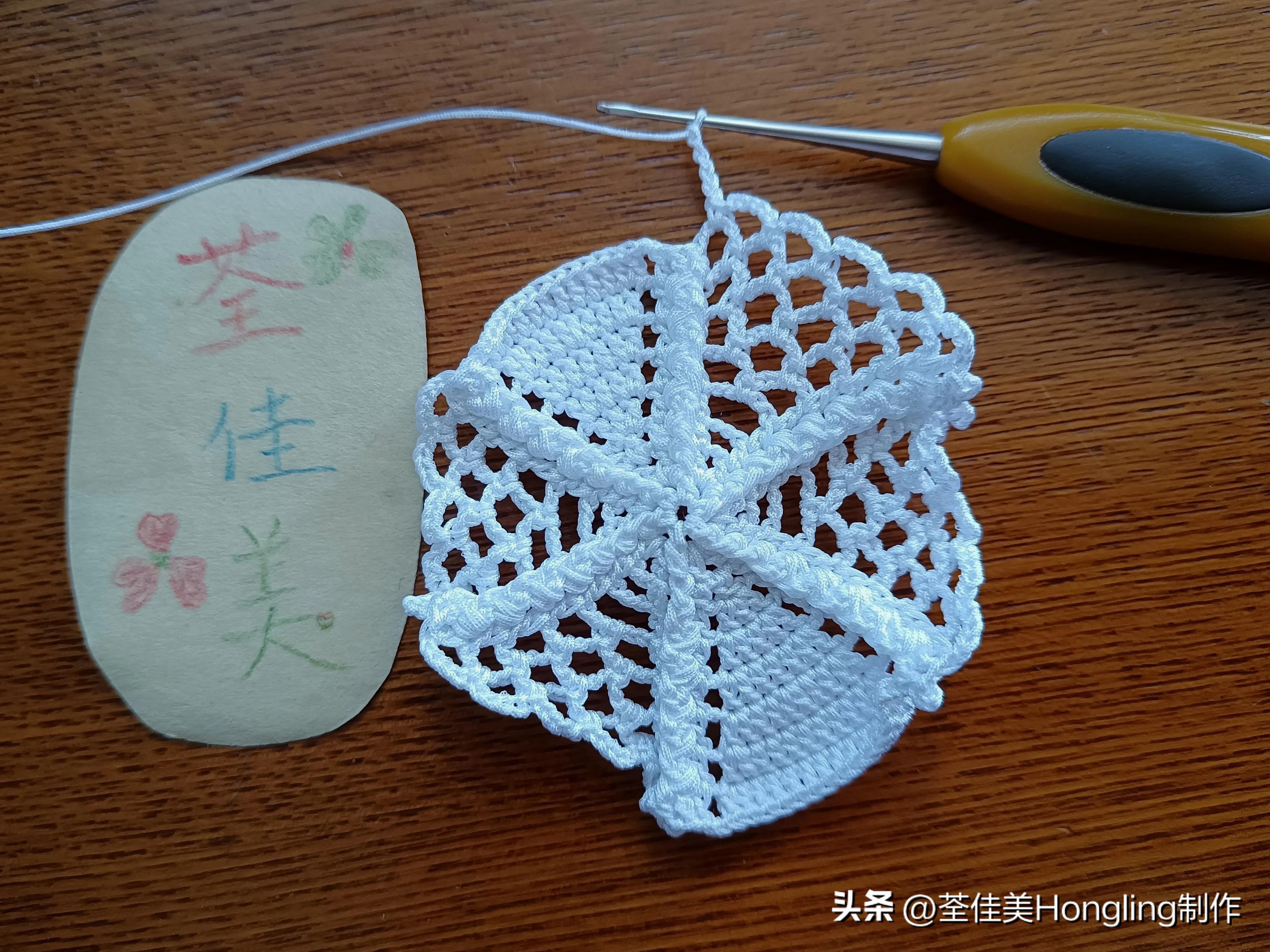 钩针钩织网格花样视频教程,钩针钩织菱形网格花样视频教程