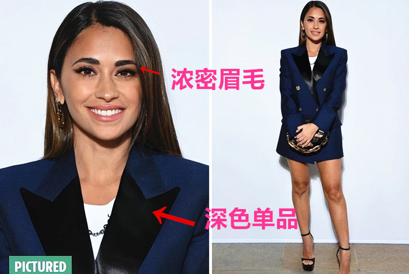 梅西妻子穿金色吊带,梅西老婆穿西服