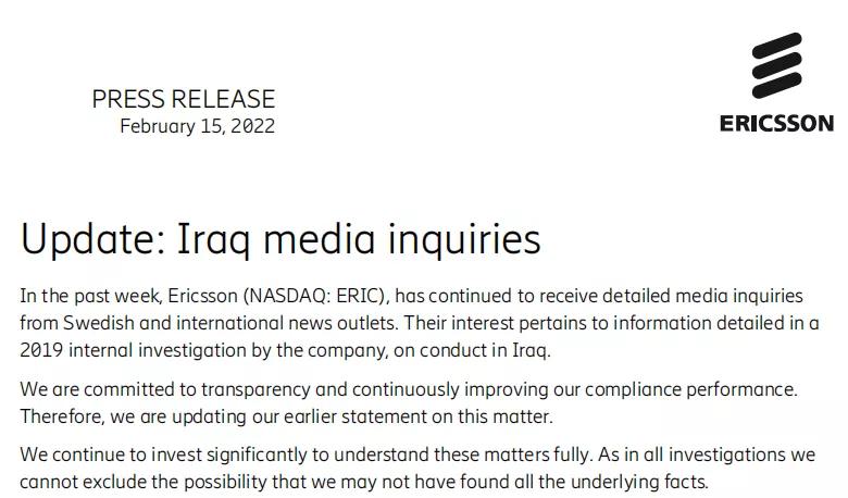 爱立信伊拉克,央视新闻报道伊拉克最新现状