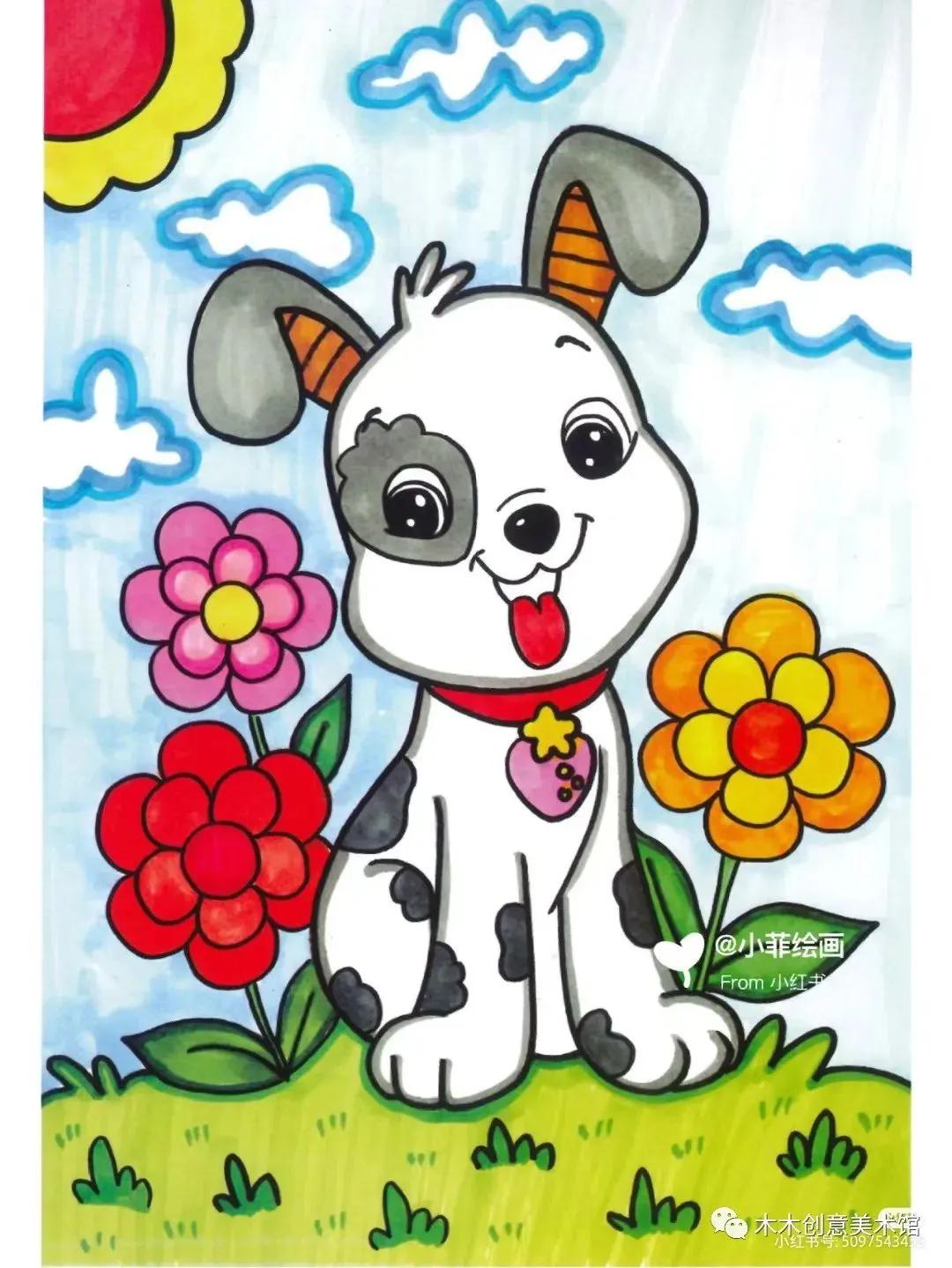 马克笔画儿童画简单好看,儿童马克笔画画简单又好看图片