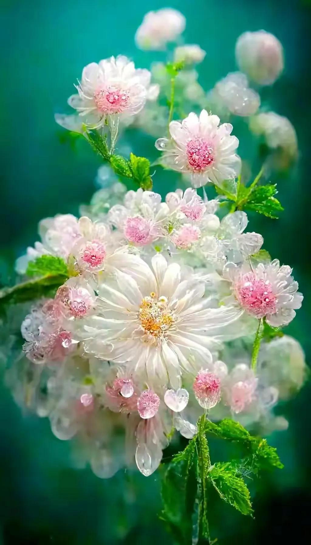 梦幻蓝色水晶花,梦幻玻璃水晶花