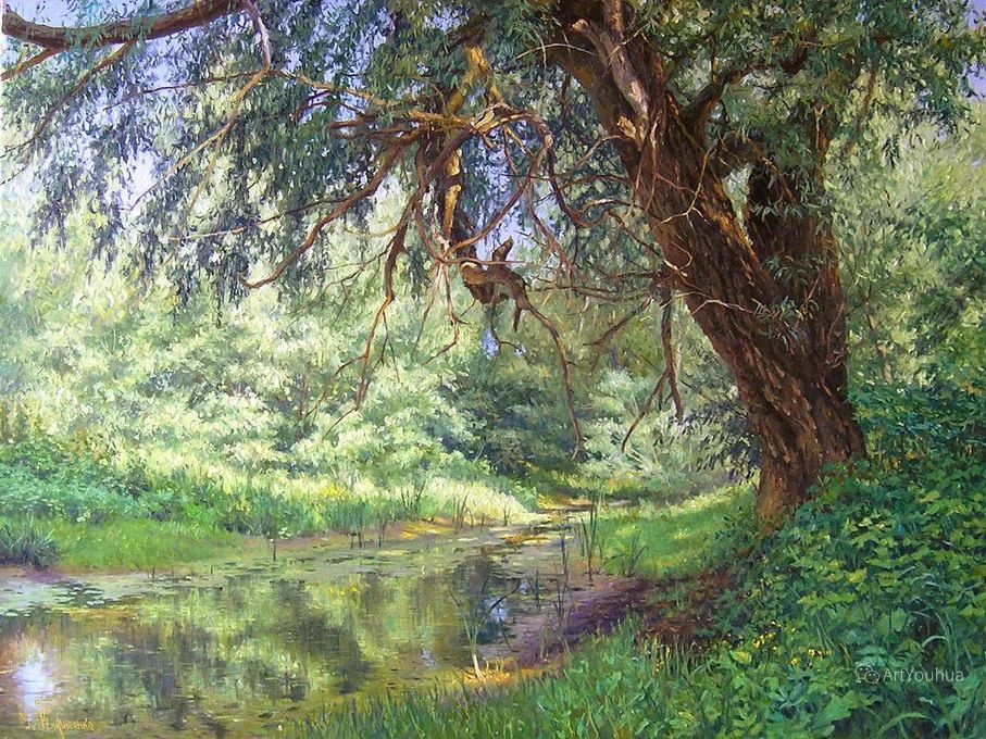 光影很强的油画风景,这油画太美了把光影画到了极致