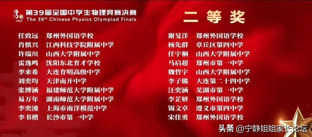 江苏省第39届物理竞赛名单,第39届全国中学生物理竞赛