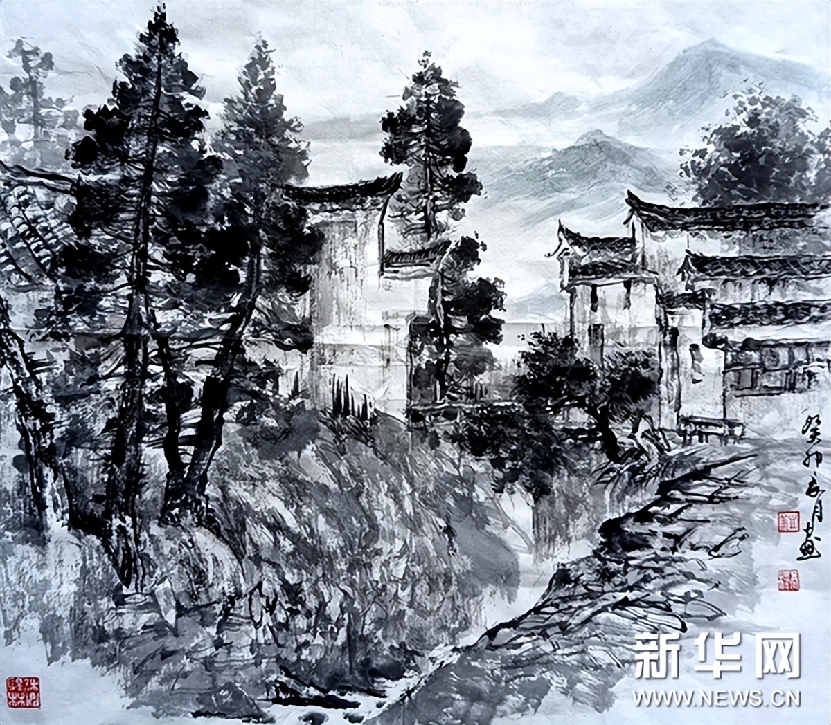 泾县中国山水画,泾县风景写生