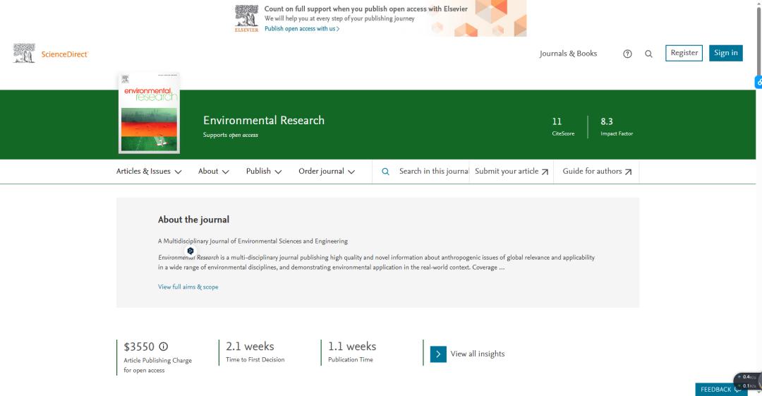 环境科学方面sci期刊,环境科学领域的sci哪个审稿快