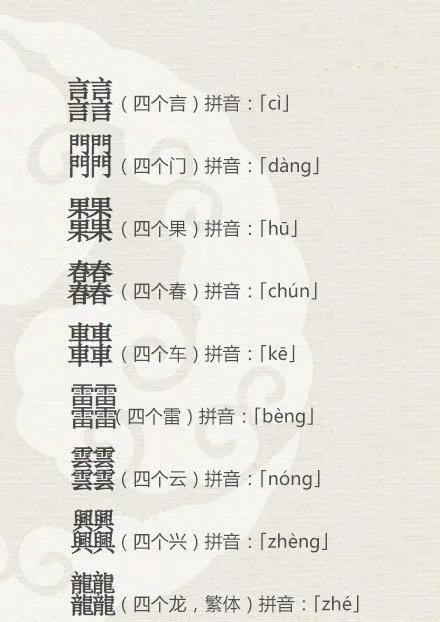 二叠字三叠字和四叠字有哪些,二叠字三叠字四叠字生僻字