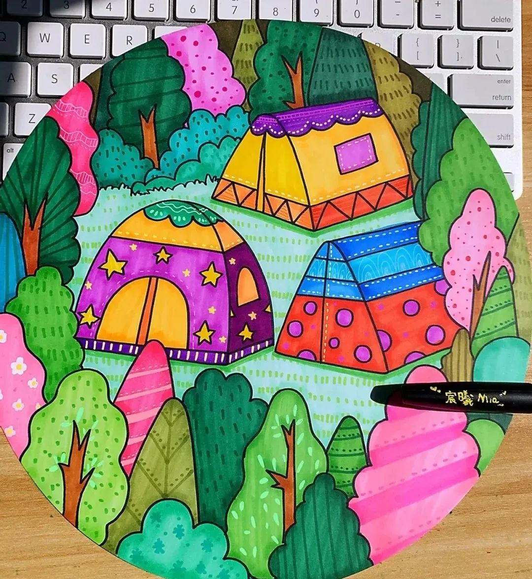 老房子细致的儿童画,十分细致的儿童画