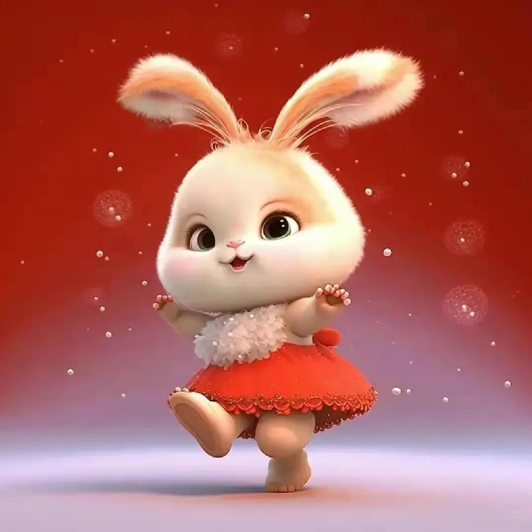 2024新年萌兔头像唯美卡通,兔兔好运头像卡通可爱