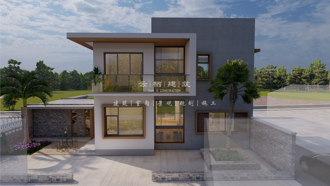 三亚独栋简约二层小别墅,海南三亚农村自建房别墅设计