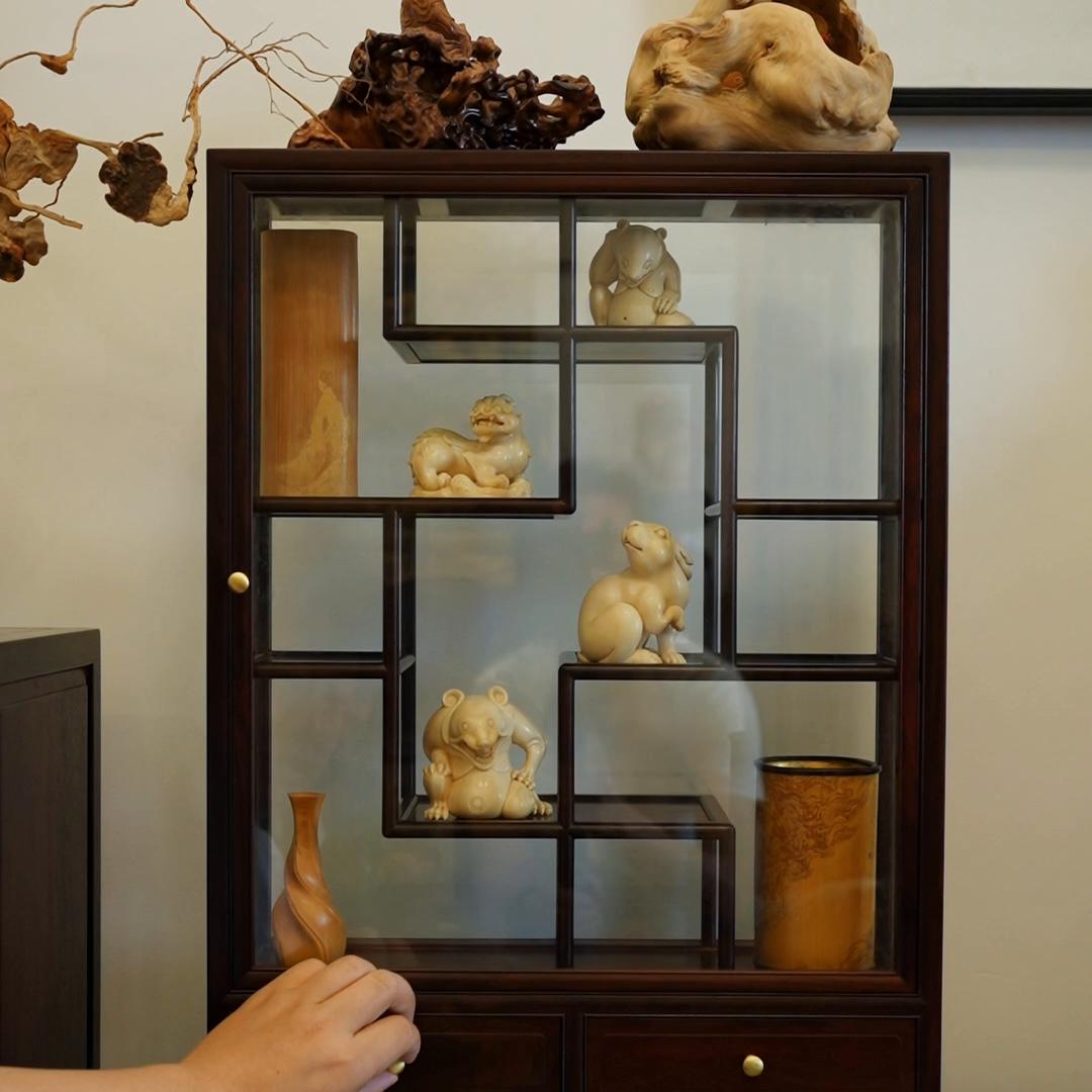 刺猬紫檀三组合博古架,刺猬紫檀三组合五福博古架