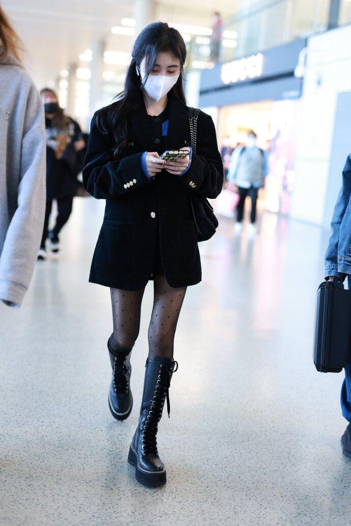 鞠婧祎同款冰冰袜显腿瘦吗,鞠婧祎白绑带袜